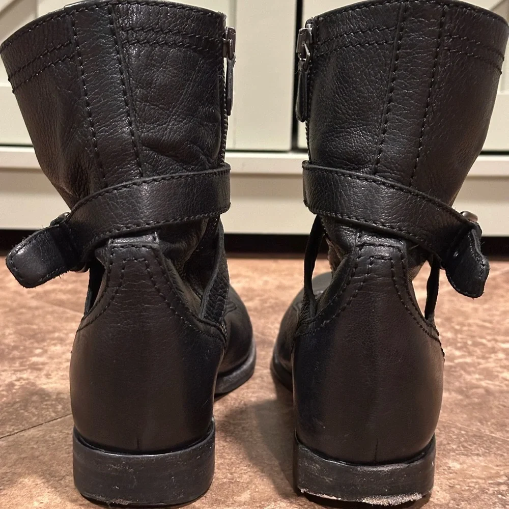 Authentic Prada Calzaturra Donna Cervo Shine Black Boots Size 40 (US 9) Grunge - Picture 2 of 9